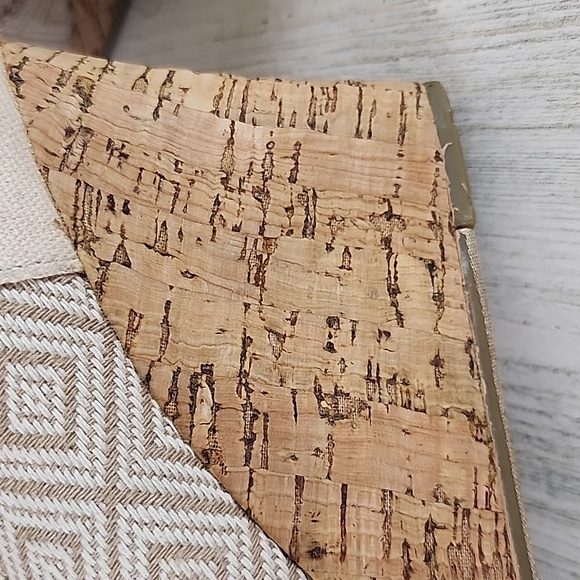 Toms beige cream wedge cork tapestry heel slipon sandal shoes 3.5" heel Size 8.5 - Picture 7 of 14